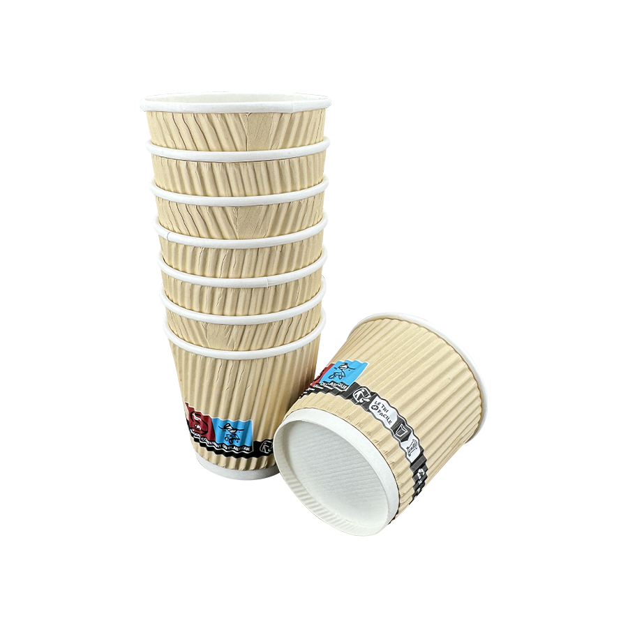 Jednokratne izolirane papirnate čaše za kavu Ripple Wall od 4 oz